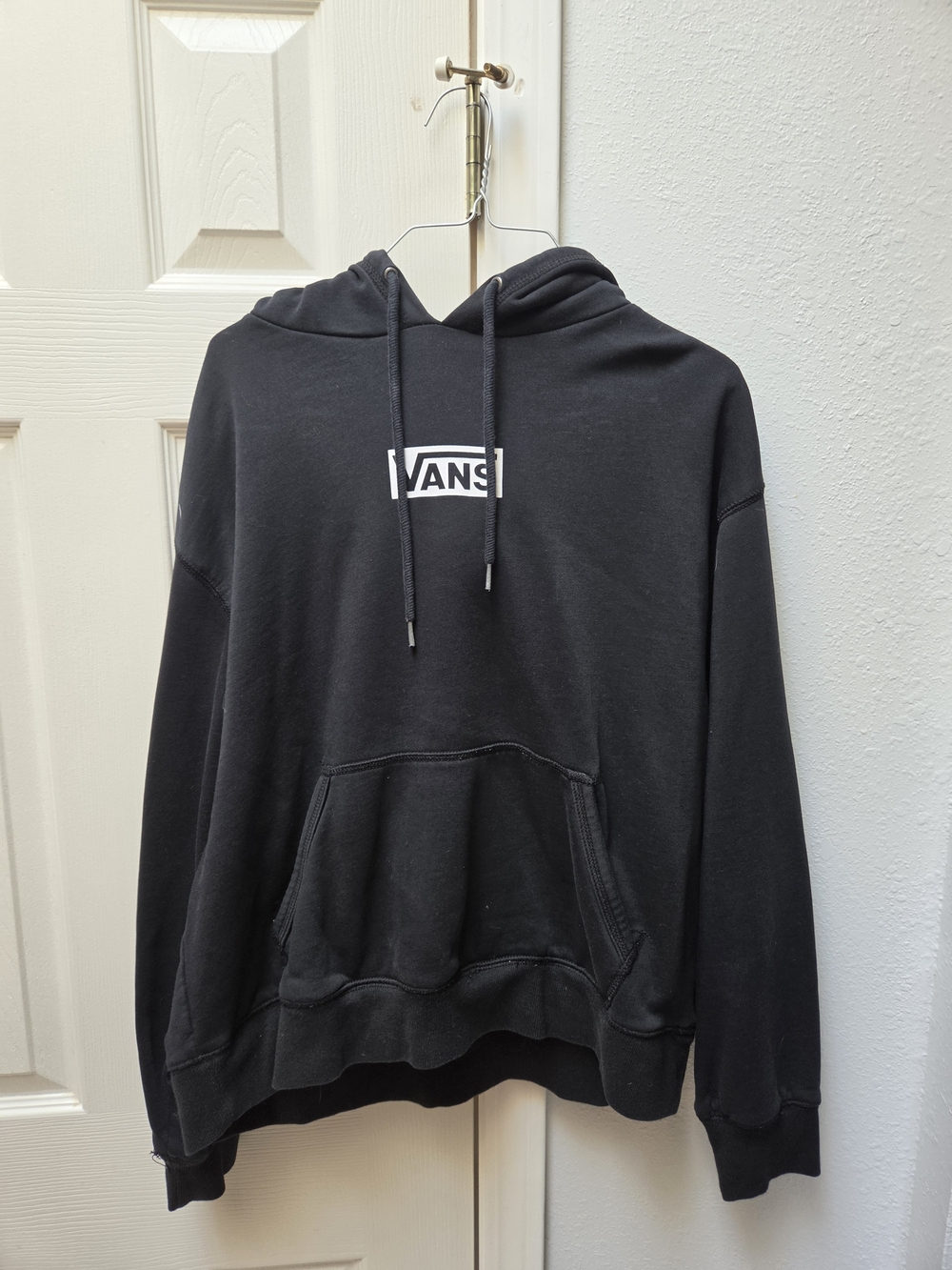 Vans Black Pullover Hoodie with White Logo